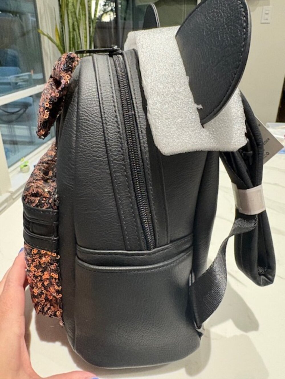 NWT Minnie Mouse Sequined Mini Backpack by Loungefly – Belle Bronze - Picture 3 of 5